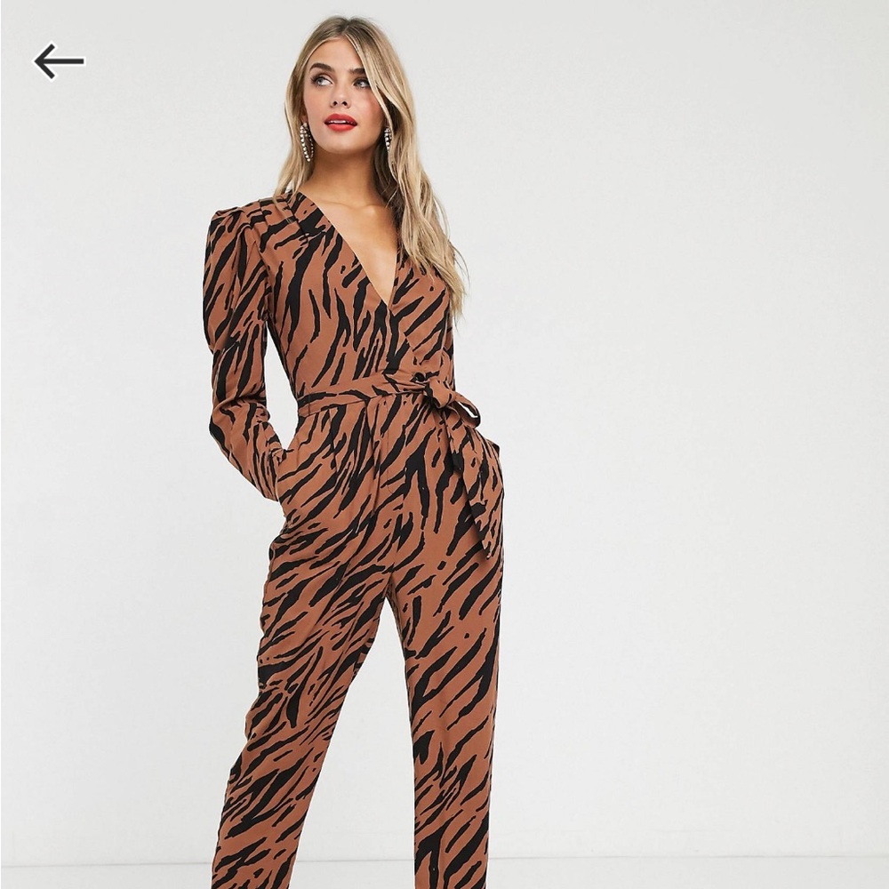 Asos jumpsuit tiger print US 10